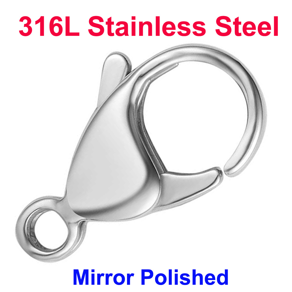 Jewelry Making Metal - Застежки-лобстеры из нержавеющей стали 316L, оптом,