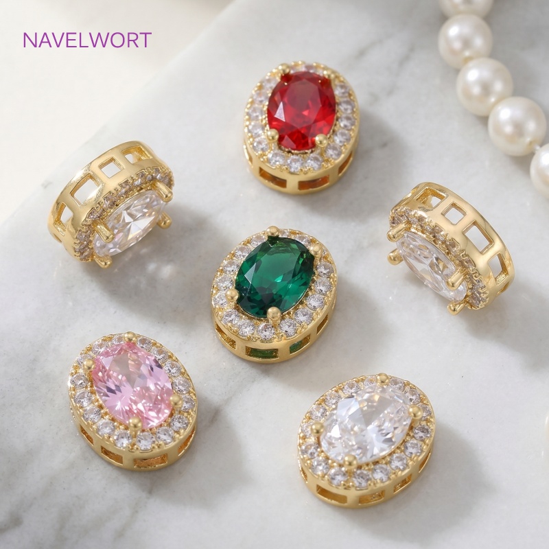 Jewelry Making Items - Позолоченные 18-каратным золотом овальные разделительные бусины